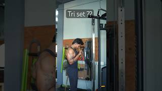 What is tri set  gym motivation fitnessfreak970 telugugym gymworkout triset armsworkout [upl. by Loar872]