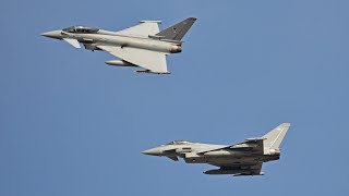 Typhoon Action Raf Coningsby Wednesday 10th April 2024 [upl. by Nyleek]