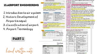 Airport engineering1  Defination  Types of Airport airport termonoligies  Handwritten noteno1 [upl. by Ogir]