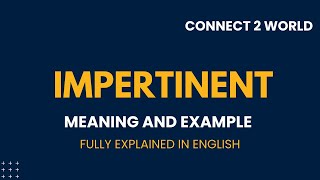 What Does impertinent Means  Meanings And Definitions With impertinent in ENGLISH [upl. by Etnovad]