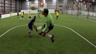 Indoor Soccer Keeper Saves  572014 [upl. by Aleuqahs]