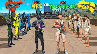 Evo MP5 vs Evo Thompson On Factory Roof  Pro Player vs Adam  Gun Skin Challenge  Free Fire [upl. by Yro]