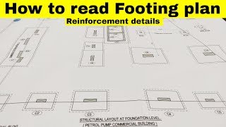 How to read footing plan  Reinforcement details of Commercial building [upl. by Aerdnua]