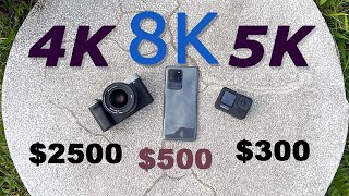 8k vs 5k vs 4k Video Comparison  Does Higher Resolution overcome Sensor Size [upl. by Lingwood245]