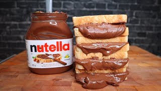 ASMR NUTELLA SANDWICH MUKBANG [upl. by Llewop]