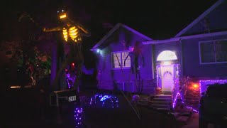 Skeletons crawl all over South Abington Township Halloween House [upl. by Tiffa]