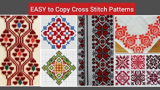 Very Clear amp Easy Cross Stitch Designs  Dosuti Designs  Tablecloth design  Embroidery design [upl. by Yecats]