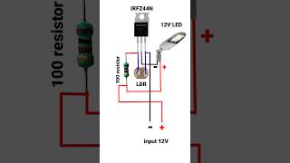 Automatic night light using mosfet IRFZ44N and LDR shorts [upl. by Nosdivad264]