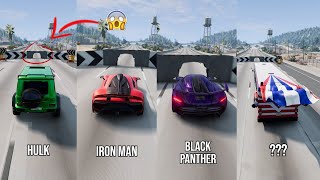 Super Heros Cars vs Tight Hole 8 😱 BeamNGDrive  The Real Granny [upl. by Valaria225]