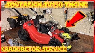 Sovereign XSZ40 Lawnmower Carburettor Service And SV150 Engine Tips [upl. by Pomfret]