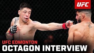 Brandon Moreno Octagon Interview  UFC Edmonton [upl. by Hpesoj]