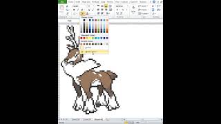 just using excel drawing Pokémon Sawsbuck 586 [upl. by Ecnadnac]