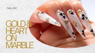 Stunning Nail Art on Marble Design [upl. by Beshore]