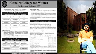 Kinnaird college for women admission open  BS ADMISSIONS  FSC STUDENTS OPPORTUNITY [upl. by Johnny]