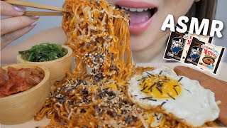 ASMR Samyang Buldak Ramen LIGHT with Fried Egg and Spam Relaxing Eating Sounds  NE Lets Eat [upl. by Grinnell]