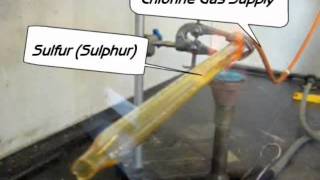 Sulfur Sulphur and Chlorine Reaction [upl. by Ahsinel701]