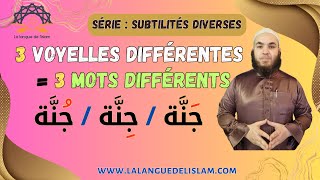 Subtilité n°11 3 Voyelles Différentes  3 Noms Différents جَنَّة  جِنَّة  جُنَّة [upl. by Atsyrt324]