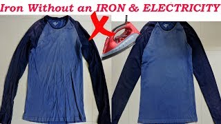 How to Iron Your Clothes WITHOUT an IRON amp ELECTRICITY Iron only Using a Pan [upl. by Adamo896]