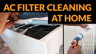 How to Cleaning Air Conditioner Filter at Home 🔥 LG Dual Inverter AC FILTER CLEANING [upl. by Kentiggerma]