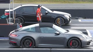 Porsche Targa GTS vs AMG Mercedes  drag racing [upl. by Kristos]