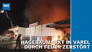 Großbrand in Vareler Baumarkt – Hallendach eingestürzt [upl. by Correna454]