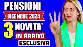 PENSIONI DICEMBRE 2024 👉 3 NOVITÀ IN ARRIVO CON LULTIMO PAGAMENTO ✅ ECCOLE TUTTE [upl. by Nerine652]