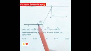 Geometri soru çözümü 🔥 Doğruda açı soruçözümü yks tyt yks2025tayfa geometri geometry [upl. by Thea]