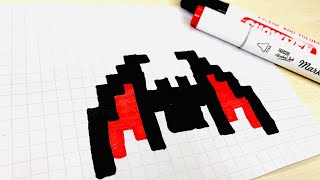 Handmade Pixel Art  How To Draw A Bat 🦇 pixelart [upl. by Tami]