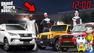 Franklin Stealing Granny Evil Nun Serbian Dancing Lady Indian Cars in GTA 5  SHINCHAN and CHOP [upl. by Haland257]