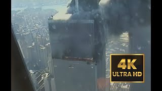 NEW WTC 911 Video Helicopter view MUST SEE AI Enhanced 4K 60 fps [upl. by Neerehs]