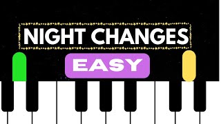 One Direction  Night Changes  EASY PIANO TUTORIAL [upl. by Lucias]