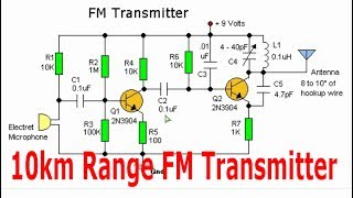 10km Range FM Transmiter with Two Transistors [upl. by Josi977]