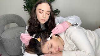 ASMR Scalp Check  Detailed Exam Treatment Sensory Tests Sharp or Dull Hair BrushingReal Person [upl. by Motch]