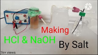 How to make HCl and NaOH at Home by using Salt  Making HCl amp NaOH at homechemicalssalttrending [upl. by Nodaj]