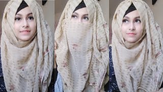 Hijab and Niqab tutorial with OrnaDupatta  Wear your OrnaDupatta as hijab  Noshin Nower ❤️ [upl. by Eidnarb]