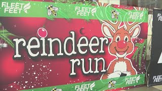 900 people participated in Reindeer Run [upl. by Atinnor975]