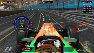 rFactor F1 2011 MONACO DRS and KERS ON PRACTICE ONBOARD Driver Virtual Eder Belone [upl. by Blum]