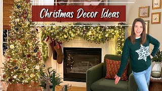 Christmas Decor Ideas  Living Room Decorate with Me  VintageInspired Tree Mantel amp More [upl. by Chansoo]