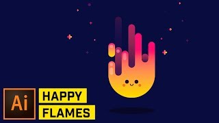 Happy Fire Artwork  Adobe Illustrator Tutorial [upl. by Anilasor783]