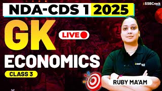 NDA amp CDS 1 2025 Exam GK Live  Economics  Class 3 [upl. by Aninnaig]