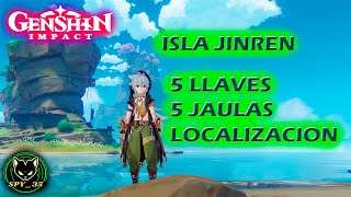 Genshin Impact Isla Jinren 5 llaves y 5 jaulas Localización [upl. by Eatnoed789]