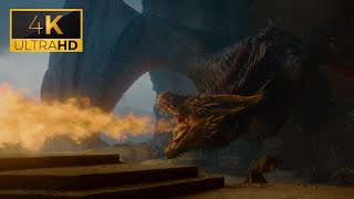 Drogon destroys the Iron Throne 4K  Game of Thrones S08 EP06 [upl. by Brooks]