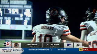 HS Football  Chesaning dismantles Mt Morris to remain undefeated 5423 [upl. by Bilek]