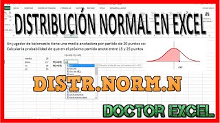 🚀 La distribución normal en Excel 🚒 La función DISTRNORMN 🍟 [upl. by Nedra]