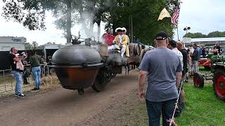 Fardier du Cugnot driving at Historic Tractor Show Panningen 2023 organized by HMT KLEP [upl. by Horace647]