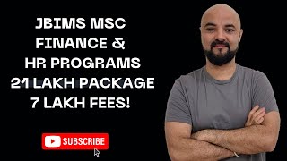 JBIMS MSc Finance amp HR Programs  21 Lakh Package 7 Lakh fees [upl. by Wake]