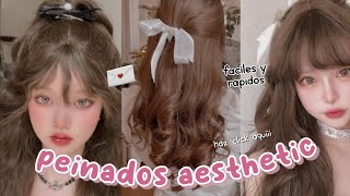 Peinados aesthetic fáciles para la escuela cabello largo corto en capas 💞 [upl. by Noivaz810]