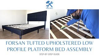 Forsan Tufted Upholstered Low Profile Platform Bed Assembly  How to Assemble A Platform Bed [upl. by Lorraine614]