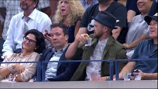 Jimmy Fallon Justin Timberlake steal show at US Open [upl. by Burg822]