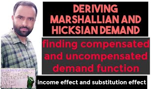 How to Derive marshallian and hicksian demand function marshallianDemand Hicksiandemand [upl. by Alexandr543]